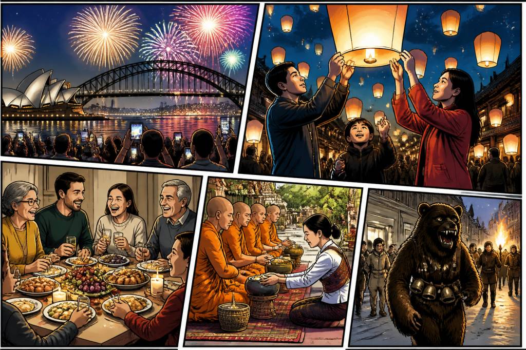 Anos nuevos : les traditions culturelles qui célèbrent le passage à la nouvelle année